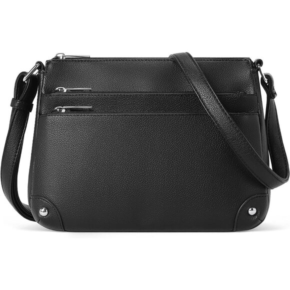 Crossbody Bags for Women, Medium Size Shoulder Handbags W/Multi Zipper Pocket - Picture 1 of 9